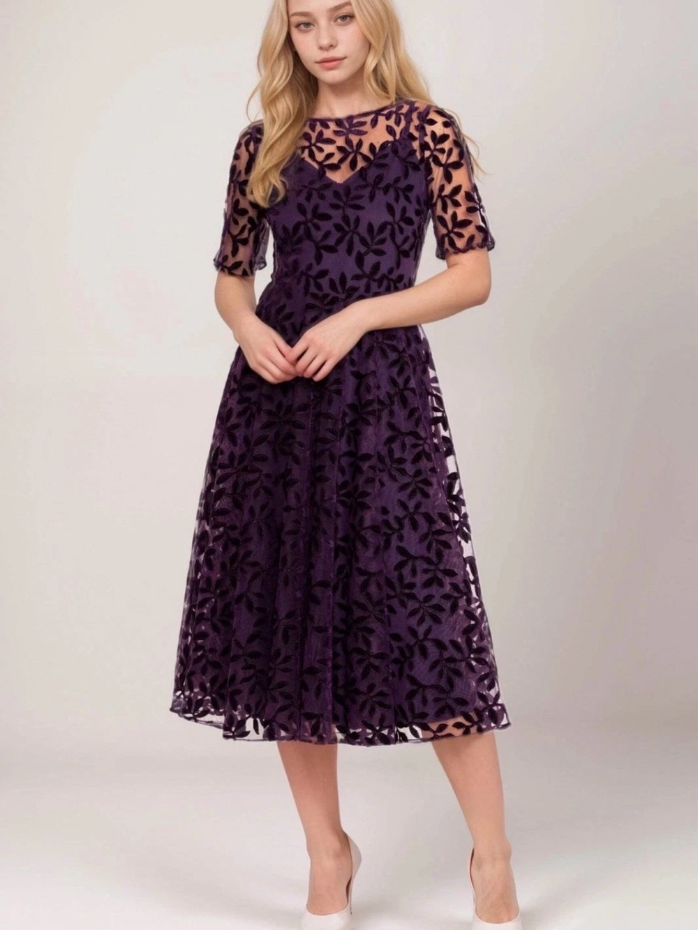 Johnny Was Flower Storm Mesh Flirty Dress